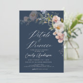 Wildblume Petals & Prosecco Brautparty Einladung (Stehend Vorderseite)