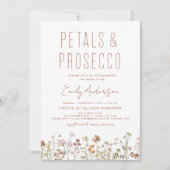 Wildblume Petals & Prosecco Brautparty Einladung (Vorderseite)