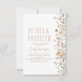 Wildblume Petals & Prosecco Brautparty Garden Einladung (Vorderseite)