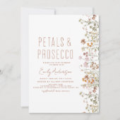 Wildblume Petals & Prosecco Brautparty Garden Einladung (Vorderseite)