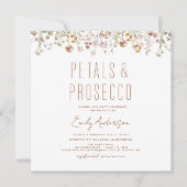 Wildblume Petals & Prosecco Brautparty Garden Einladung (Vorderseite)