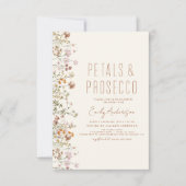 Wildblume Petals & Prosecco Brautparty Garden Einladung (Vorderseite)
