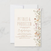 Wildblume Petals & Prosecco Brautparty Garden Einladung (Vorderseite)