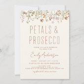 Wildblume Petals & Prosecco Brautparty Garden Einladung (Vorderseite)