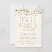 Wildblume Petals & Prosecco Brautparty Garden Einladung (Vorderseite)