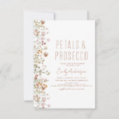 Wildblume Petals & Prosecco Brautparty Garden Einladung (Vorderseite)