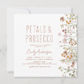 Wildblume Petals & Prosecco Brautparty Garden Einladung (Vorderseite)