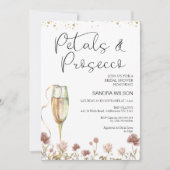 Wildblume Petals und Prosecco-Brautparty Einladung (Vorderseite)