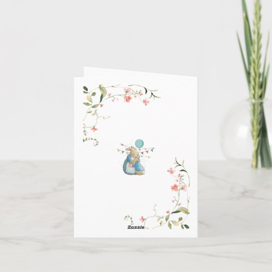 Wildblume Peter der Kaninchen Geburtstag Dankeskarte (Rückseite)