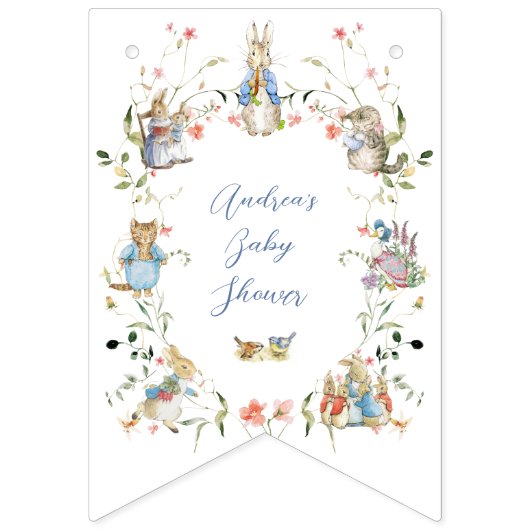 Wildblume Peter der Rabbit Babydusche Wimpelkette (Erste Fahne)