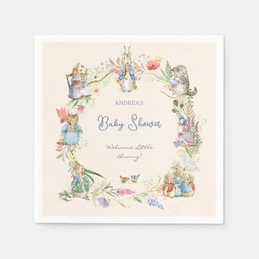 Wildblume Peter die Rabbit Baby Dusche groß Serviette (Vorderseite)