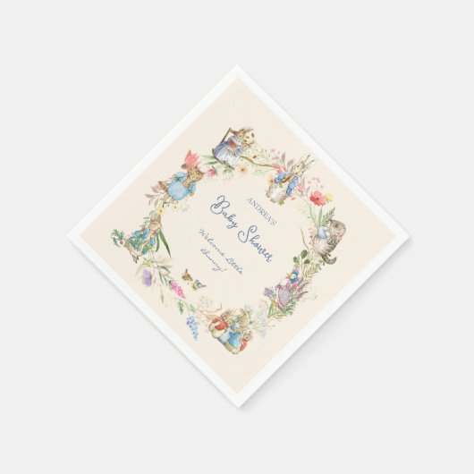 Wildblume Peter die Rabbit Baby Dusche groß Serviette (Ecke)