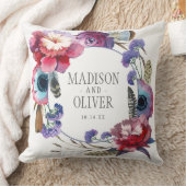 Wildblume-Pfingstrose mit Blumen mit Federn Kissen (Decke)