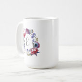 Wildblume-Pfingstrose mit Blumen mit Monogramm der Kaffeetasse (Vorderseite Links)