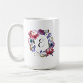 Wildblume-Pfingstrose mit Blumen mit Monogramm der Kaffeetasse (Links)