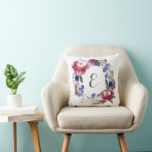 Wildblume-Pfingstrose mit Blumen mit Monogramm der Kissen (Stuhl )