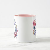 Wildblume-Pfingstrose mit Blumen mit Monogramm der Tasse (Zentrum)