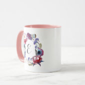Wildblume-Pfingstrose mit Blumen mit Monogramm der Tasse (Vorderseite Links)