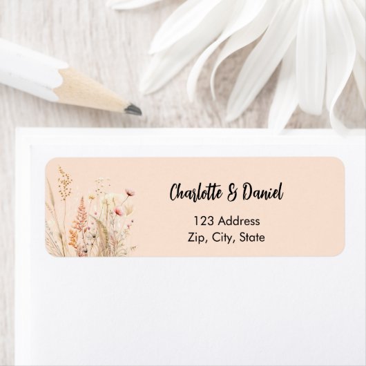 Wildblume pfirsichrosa Skript-Rücksendeadresse (Insitu)