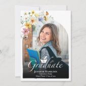 Wildblume Pharmacy School Graduation Party Foto Einladung (Vorderseite)