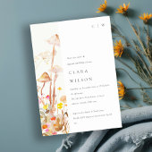 Wildblume Pilz Herbst Botanisches Brautparty Einladung