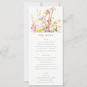 Wildblume Pilz Herbst Botanisches Hochzeitsmenü Einladung