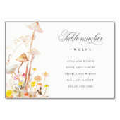 Wildblume Pilz Herbst Hochzeitskarte Tischnummer (Rückseite)