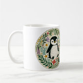 Wildblume Pinguin Liebhaber Illustration Kaffeetasse (Links)