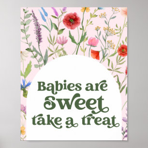 Wildblume Pink Baby Dusche Nehmen Sie ein Leckerei Poster