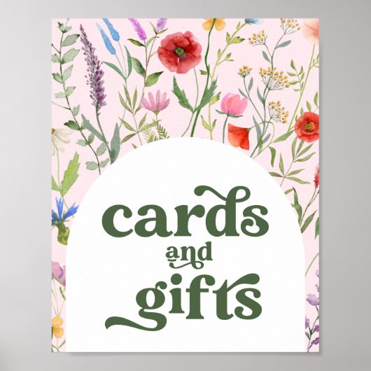 Wildblume Pink Baby Duschkarten & Geschenke Unters Poster (Vorne)