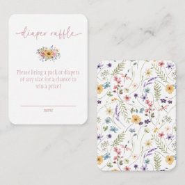 Wildblume Pink Babydusche Windelwaschkarte Begleitkarte