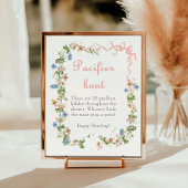 Wildblume Pink Bow Baby Dusche Schnuller Jagd Poster