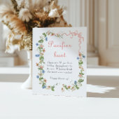 Wildblume Pink Bow Baby Dusche Schnuller Jagd Poster