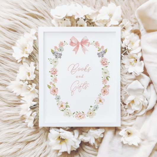 Wildblume Pink Bow Baby Girls Bücher & Geschenke U Poster