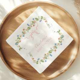 Wildblume Pink Bow Babydusche Serviette