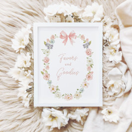 Wildblume Pink Bow Girls Favoriten & Goodies Zeich Poster