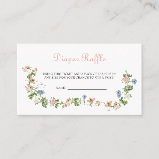 Wildblume Pink Bow Kinderdusche Windelwanne Windel Begleitkarte (Vorderseite)