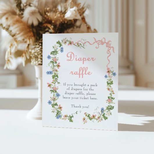 Wildblume Pink Bow Kinderdusche Windelwanne Windel Poster