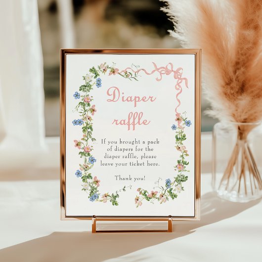 Wildblume Pink Bow Kinderdusche Windelwanne Windel Poster