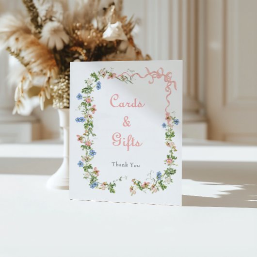 Wildblume Pink Bow Kinderduschkarten und Geschenke Poster