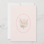 Wildblume Pink Bow Taufe Einladung (Rückseite)