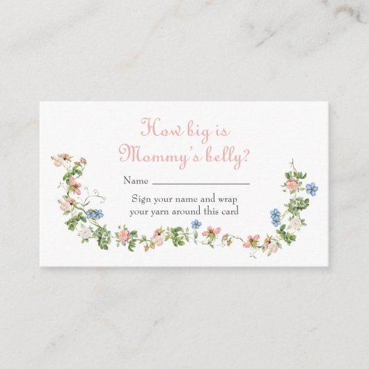 Wildblume Pink Bow Wie groß ist Mama's Bauch Begleitkarte (Vorderseite)