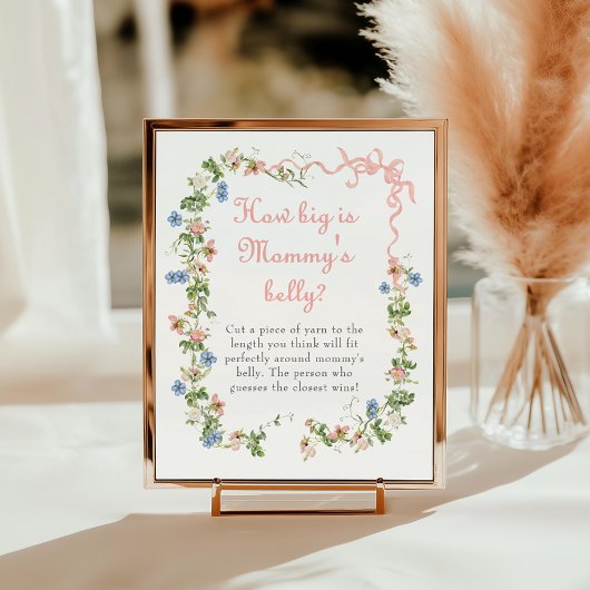 Wildblume Pink Bow Wie groß ist Mama's Bauch Poster