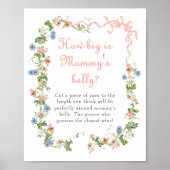 Wildblume Pink Bow Wie groß ist Mama's Bauch Poster (Vorne)