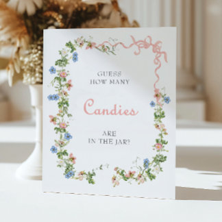 Wildblume Pink Bow Wie viele Candies im Jar Poster