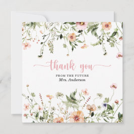 Wildblume Pink Brautparty Danke Karte