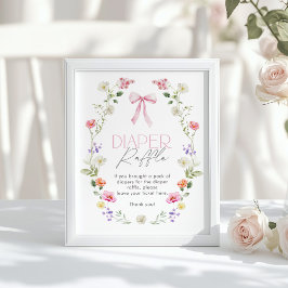 Wildblume Pink bug elegante Windeln Raffel Poster