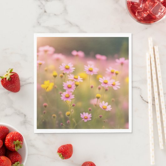 Wildblume Pink Daisy Meadow Serviette (Beispiel)