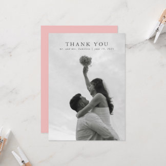 Wildblume Pink Elegant Hochzeit Dankeschön Karte