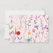 Wildblume Pink Girl Babydusche Danke Karte (Rückseite)